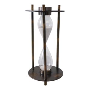 Clessidra moderna in metallo e vetro con base a bussola, timer a sabbia per decorazioni casa e ufficio - Product Image 4