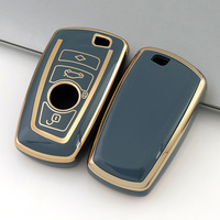 Funda Protectora de TPU Suave para Llave Inteligente de BMW Serie 3, Serie 5, X1, X3, X5, Borde Dorado, Resistente a Arañazos, Proveedor al por Mayor