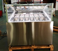 Réfrigérateur Vitrine Commercial KUBIGEL pour Desserts, Petite Machine à Glace, Congélateur de Présentation 260L avec Compresseur 1.5P, Modèle sur Pied