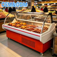 Vitrine réfrigérée pour la viande de qualité supérieure, à refroidissement direct, certifiée CE, pour supermarchés