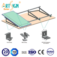 ARTSIGN Braket Segitiga yang Dapat Disesuaikan untuk Pemasangan Panel Surya, Set Rak dengan Kaki Lipat dan Dapat Dimiringkan untuk Atap Datar dari Logam, Seng, Beton, atau Pad.