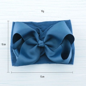 Ziming Customized 5 Inches Ribbon Bows Elastic <strong>Baby</strong> <strong>Hair</strong> <strong>Band</strong> Big Bow New Born Headband Factory Bulk Sale - Product Image 6