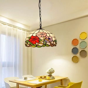 Lámpara colgante estilo floral para restaurante, <span class=keywords><strong>luz</strong></span> de pétalos de 12 pulgadas, estilo creativo, retro Tiffany, 30cm - Product Image 2