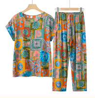Ensemble de pyjamas en tissu de coton indien à motif floral, style ample