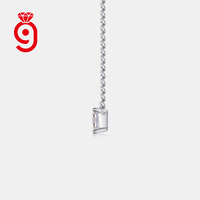 Collier pendentif en moissanite taille princesse pour femme, chaîne cubaine de luxe léger, plaqué or argenté, coupe brillante étincelante