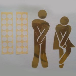 Autocollant Miroir 3D Amovible Homme Femme, Panneau de Signalisation pour Toilettes, Autocollants de Porte de Salle de Bain, Décoration Murale Maison, Décalcomanie, Panneau d'Entrée DIY - Product Image 5
