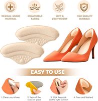 Coussinets et adhérences pour talons en suède 4D pour femmes et hommes - Inserts anti-douleur, empêchent les chaussures trop grandes de glisser et les ampoules, protection contre les cicatrices, noir