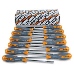 BETA - 009440062 <b>Set</b> of 12 hi-<b>torque</b> hexagon nut spinners with bi-material handles - EAN 8014230647128 <b>SOCKETS</b> WITH HANDLE - Product Image 1