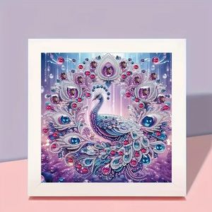 Kit de peinture diamant 5D personnalisé en gros, motif paon de sexe opposé, rond complet, DIY, écologique, art mural moderne avec toile encadrée - Product Image 1