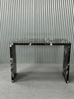 Table de salle à manger et comptoirs de cuisine en marbre noir Calacatta poli, pierre naturelle moderne, pour villa, salon, design minimaliste