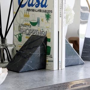 SAIDKOCC Mármol natural Negro Marquina Columna Sujetalibros Oficina moderna Villa Biblioteca Piedra Libro Divisores para celebraciones <span class=keywords><strong>de</strong></span> cumpleaños - Product Image 3