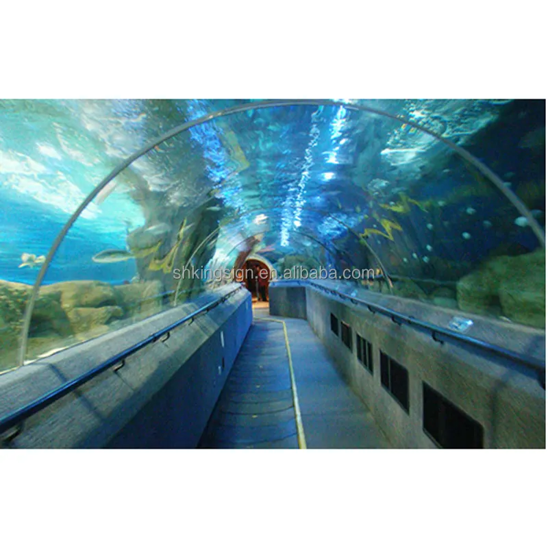 ลูกแก้วอะคริลิคที่กำหนดเองพิพิธภัณฑ์สัตว์น้ำอุโมงค์สำหรับสวนสนุกใต้น้ำโลก