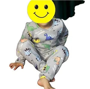 High quality cute character kids nightgown pajamas for girls 100 cotton organic cotton pajamas kids PJ set