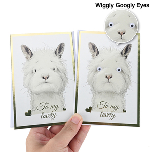Carte de vœux personnalisée avec logo, motif animal mignon, yeux bouclés en relief pour invitations d'<span class=keywords><strong>anniversaire</strong></span> et de mariage - Product Image 1