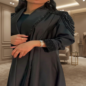 New Model Pakistan Abaya <b>Dubai</b> Wholesale Open Muslim <b>Kaftan</b> Abaya Dress for Woman Mother Bride Lace Flowers Vintage Floor-Length - Product Image 3