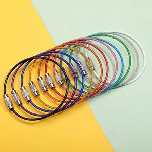 Colored Steel Wire Keychain <b>Rings</b>, Flexible Cable <b>Key</b> Holder Loops for DIY <b>Accessories</b>, Luggage Tags and Promotional Use - Product Image 1