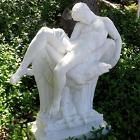 Statue en marbre sexy, statue érotique en marbre d'un garçon nu, taille réelle, sculpture de jardin en pierre, homme nu sculpté, sculpture de homme dormant