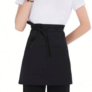 Kit de tabliers de nettoyage de jardin personnalisés brodés pour personnel de service, avec poches, en coton et polyester bordeaux, pour la cuisine - Product Image 1