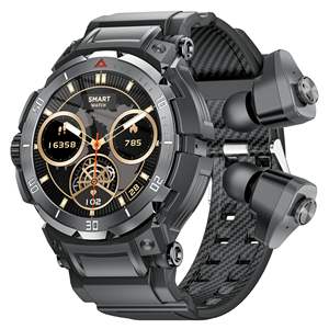 Montre connectée 2-en-1 la plus vendue avec écouteurs, écran IPS, Android, fréquence cardiaque, pression artérielle, étanche IP67 pour le sport - Product Image 1