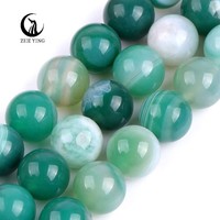 Perles d'agate verte rayée en gros, 6/8/10 mm, pierre naturelle, perles d'agate verte bandée pour la fabrication de bracelets