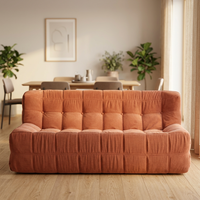 VONLIVA Ensemble de canapés modulaires modernes compressés, surdimensionné, avec deux longues chaises longues en velours côtelé, personnalisable, sans structure de support