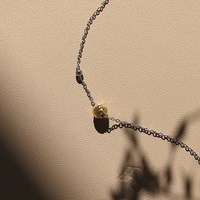 Bijoux minimalistes chaîne en acier inoxydable deux tons couleur planète terre lune délicat marteau petite boule pendentif collier pour les femmes