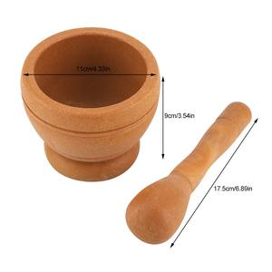 Bol de broyeur de mortier et de <span class=keywords><strong>pilon</strong></span> en bois avec <span class=keywords><strong>marteau</strong></span> à tige, broyeur de sauce à l'ail broyeur à main broyeur Gadgets de cuisine - Product Image 5