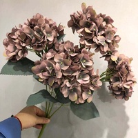 Buket Bunga Sutra Hydrangea Prancis 5 Kepala 50cm Warna Musim Gugur Retro LE-228 untuk Dekorasi Pernikahan & Rumah Grosir