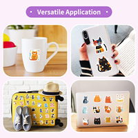 Autocollants découpés à la forme de chat mignon de dessin animé, autocollants en vinyle imperméables, pack d'autocollants Kawaii pour animaux de compagnie, pour ordinateur portable, bouteille d'eau, coque de téléphone, décoration