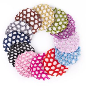 Venta al por mayor multicolor elástico <span class=keywords><strong>Ballet</strong></span> Bun Crochet hecho a mano Hairnet poliéster Hair Snood Net Hairnet accesorio - Product Image 1