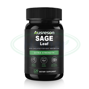 Capsules d'extrait de feuille de sauge Ausreson OEM pour adultes - Certifié Halal/Kosher 60 capsules/flacon Complément alimentaire - Product Image 1