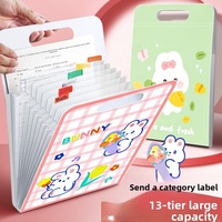 Pochette de rangement A4 en carton à 13 couches pour étudiants, grande capacité, pour documents scolaires et de bureau