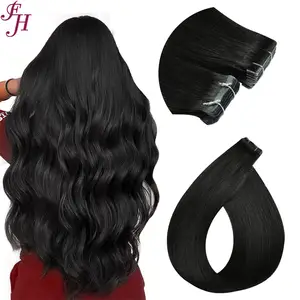 FH Natural Black Dyed Injected Tape in Hair Extension 100% Remy European Human Hair Invisible Skin Tape Hair Extensions