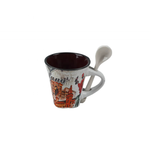 Tasse à café en porcelaine <span class=keywords><strong>italienne</strong></span> personnalisable avec cuillère Souvenir parfait pour la visite de la ville et les amateurs de café Cadeaux personnalisés - Product Image 6