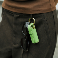 Mini étui à rouge à lèvres en cuir PU pour femme, sac à main, porte-clés, antivol, résistant à l'eau, portable, charme pour baume à lèvres