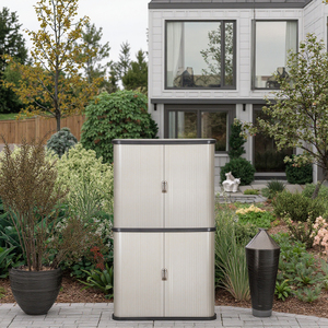 Casier en HDPE de haute qualité pour rangement extérieur, armoire de balcon en plastique étanche pour centre de sauna, structure assemblée - Product Image 1