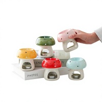 Brûleur d'huiles essentielles et diffuseur d'arômes en céramique créatif de style nordique en forme de champignon, lampe de décoration pour la maison