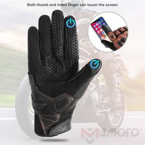 वेमर गर्मी मोटरसाइकिल सवारी दस्ताने पुरुषों चमड़े के रेट्रो मोटोक्रॉस दस्ताने दस्ताने काले भूरे रंग - Product Image 5