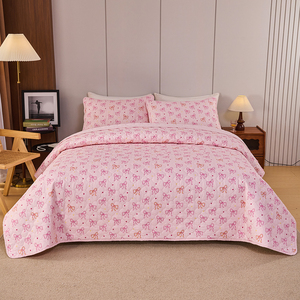 Parure de lit rose tendance Coquette avec motif nœud et cœur léopard, housse de <span class=keywords><strong>couette</strong></span> matelassée et draps doux brossés 80 g/m² - Product Image 1