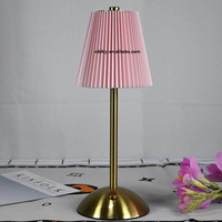 Lampe de table LED plissée en tissu sans fil, rechargeable, avec batterie, style moderne et luxueux, pour restaurant