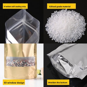 Sacs Zip-Lock Transparents Épaissis Autoportants avec Fenêtre Hermétique pour Snacks, Fruits Secs, Céréales Mixtes, Thés aux Fleurs ; Plastique - Product Image 2