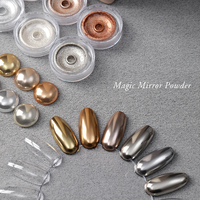 ANNIES-Poudre de miroir magique, pigment, effet miroir, poudre chromée pour Nail Art, 6 couleurs