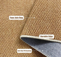 Tapis sur mesure de grande taille, écologique et facile à nettoyer, en polypropylène synthétique, imitation sisal, fabriqué à la machine, lavable.