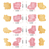 Moule à biscuits 3D animaux Fondant Embosser Tampon en plastique personnalisé Découpeur de biscuits pour décoration de gâteau