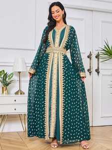 Vestido Cardigan Musulmán de Dubái para Mujer, Abayas Elegantes, Ropa Islámica Árabe de Turquía, Túnica Caftán, Vestido de Noche para Fiesta Saudí - Product Image 6