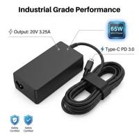 Chargeur universel pour ordinateur portable USB-C 65W PD 3.0 Adaptateur secteur compatible avec ThinkPad Yoga XPS Spectre MacBook Air 20V 3.25A