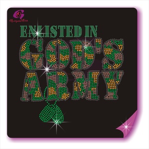 Mode populaire Hot Fix strass fer sur la conception de transfert Logo personnalisé Bling cristal strass Motif pour t-shirt - Product Image 3