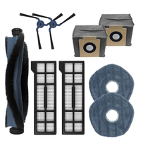 Kit de pièces détachées pour robot aspirateur Eufy X10 Pro Omni : brosse principale lavable, brosse latérale, chiffon de nettoyage, filtre HEPA, sac à poussière