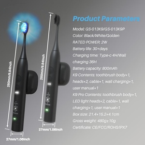Cepillo de Dientes Sónico LED con Cerdas de Nylon Suaves, Blanqueamiento Dental con Luz Azul, Resistente al Agua IPX7, Recargable, Carga Magnética, Carga en Pared - Product Image 3