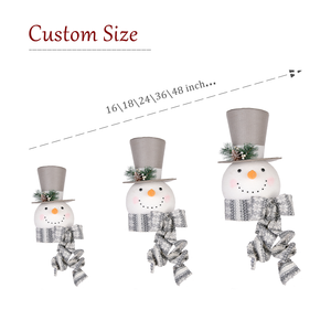 2026 New Light Grey Cute Verspielte Indoor Tree Top Schneemann Kopf Dekoration Bestickte Schneeflocke 14/15 "Weihnachts schmuck - Product Image 6